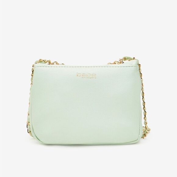 NWT Bebe Wyatt shoulder bag small shoulder bag in mint green with gold accents - Picture 2 of 15